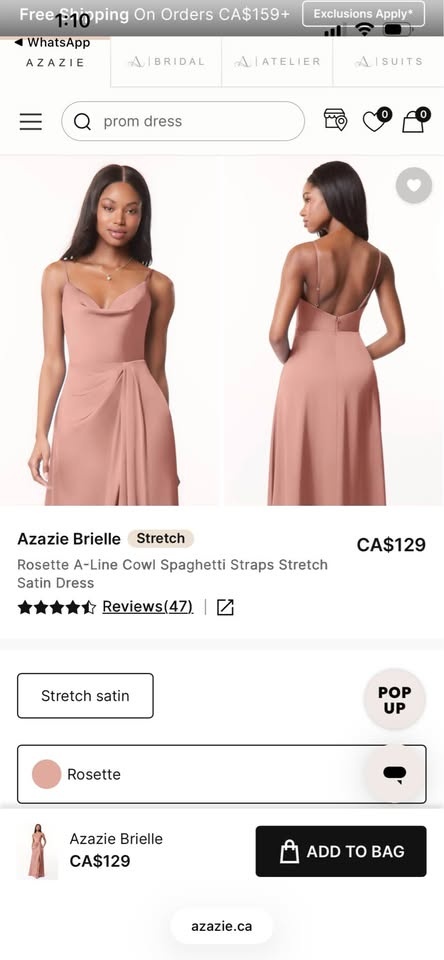 Azazie Rosette Bridesmaid Dress - Size 4 - photo 2
