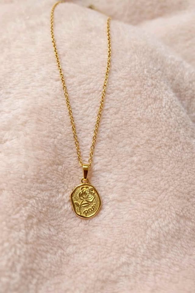 Stainless steel 18k gold plated necklace