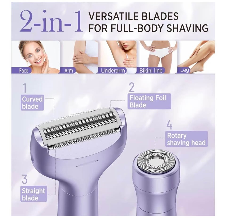 Women's Rechargeable Electric Razor - Periwinkle - photo 2