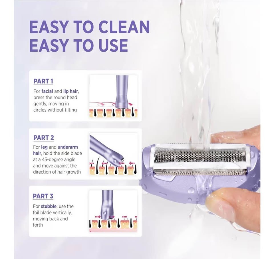 Women's Rechargeable Electric Razor - Periwinkle - photo 4