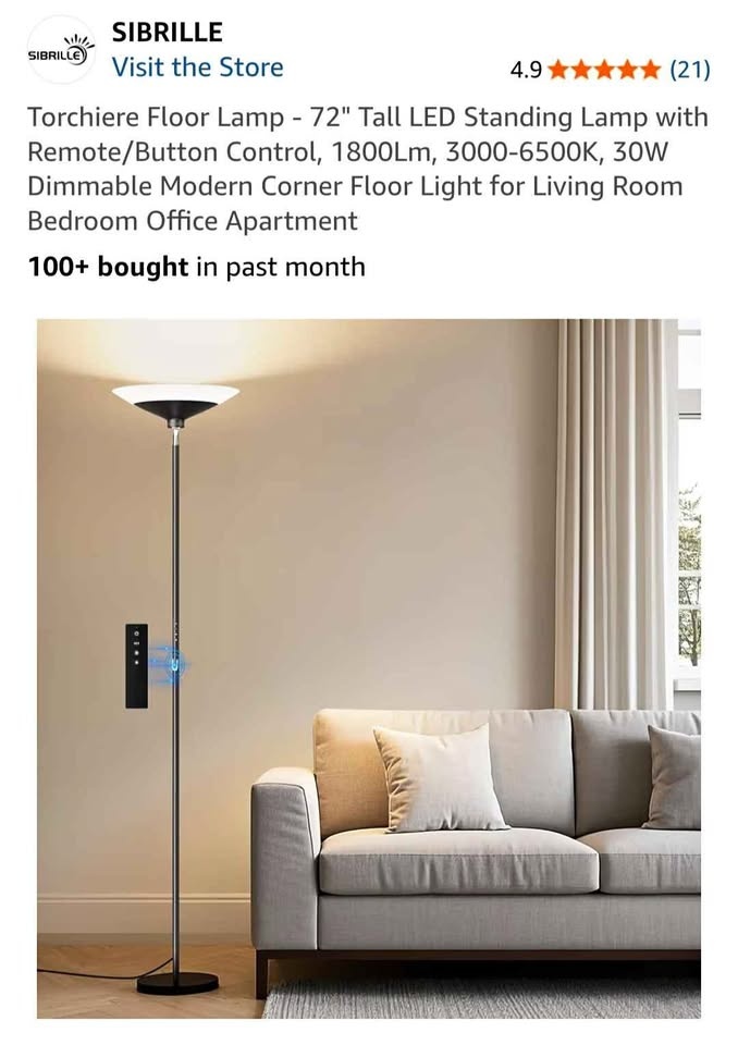 LED Floor lamp + remote