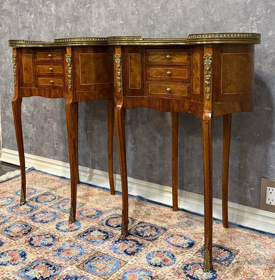 Pair of Early 20th Century French Louis XVI Style Demilune Side - photo 3