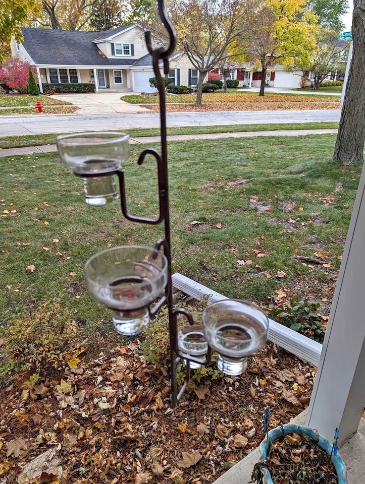 MCM Hanging glass candalabra