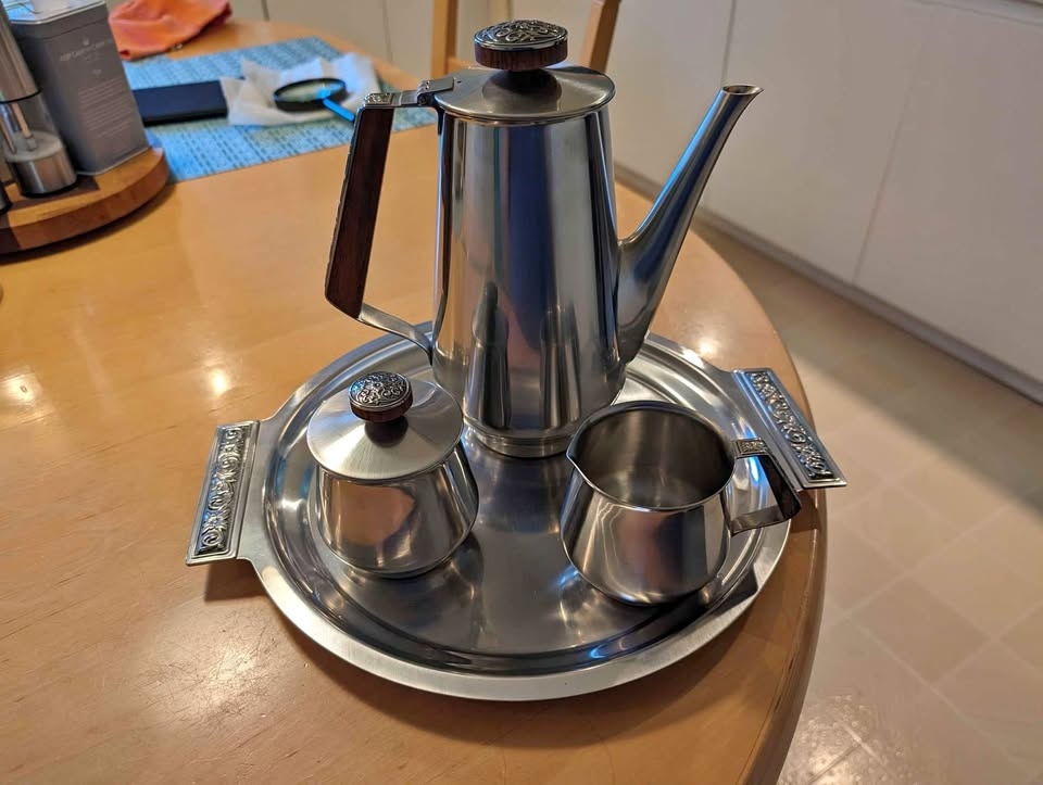 Mid Century Modern Stainless Steel Coffee Service
