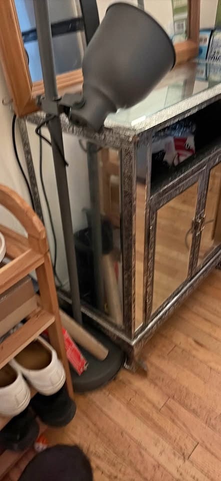 Ornate Mirrored Cabinet Console Table