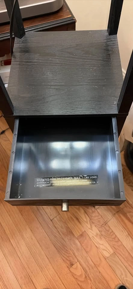 Black Floor Lamp with Shelves and Drawer - photo 2