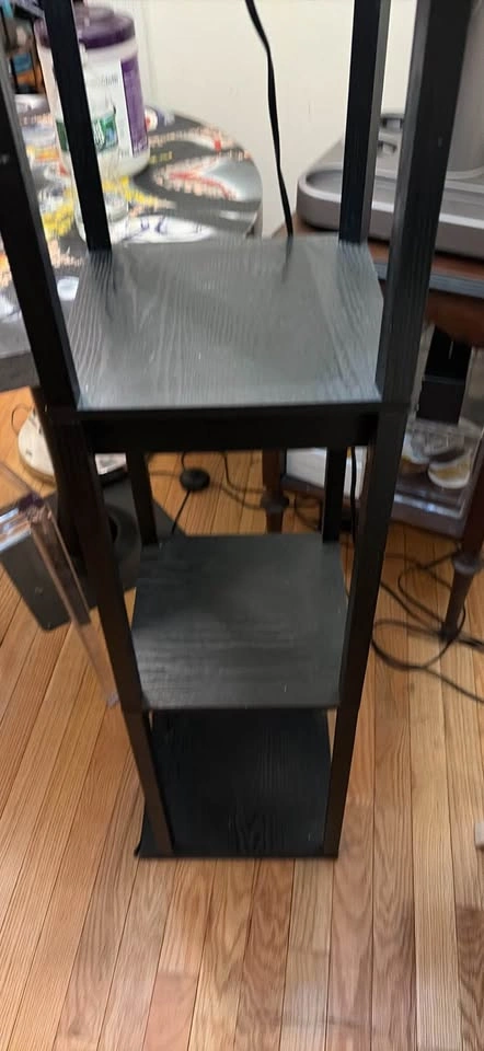 Black Floor Lamp with Shelves and Drawer - photo 3