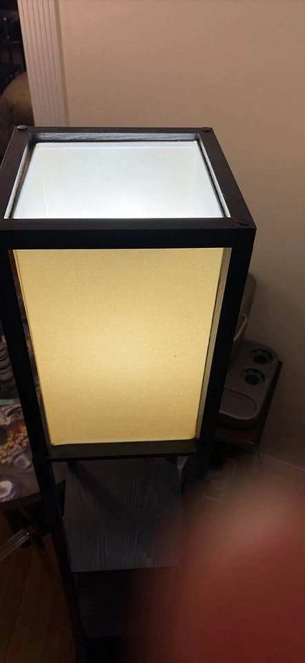 Black Floor Lamp with Shelves and Drawer - photo 4