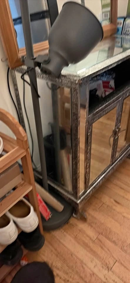 Ornate Mirrored Cabinet Console Table