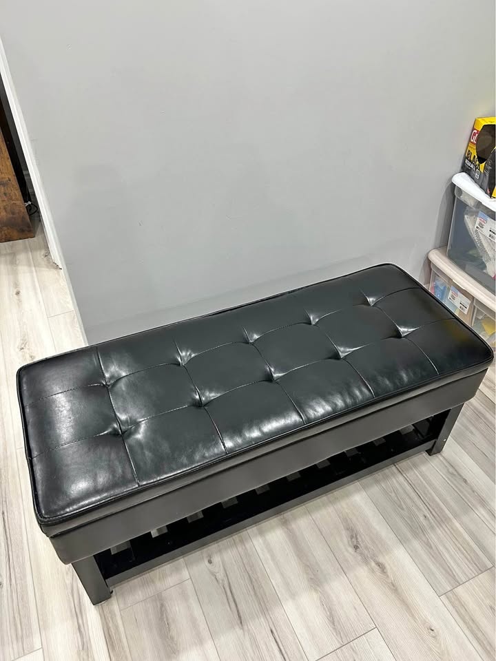 Black Entryway Bench with Storage