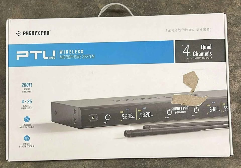 Phenyx Pro 4-Channel Wireless Mic System (PTU-5200-4B) - photo 2