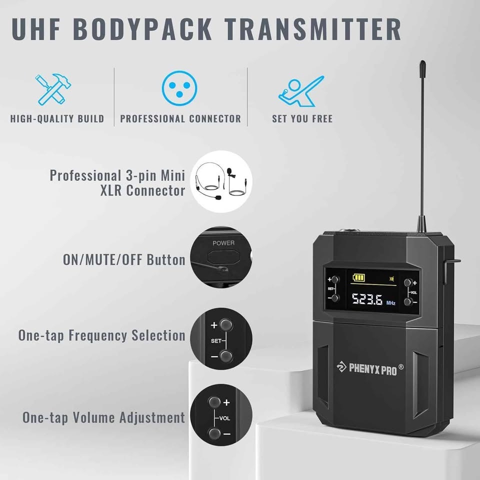 Phenyx Pro 4-Channel Wireless Mic System (PTU-5200-4B) - photo 5