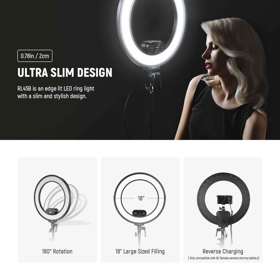 NEEWER 18" Edge Lit Ring Light w/ Tripod (RL45B) - photo 4