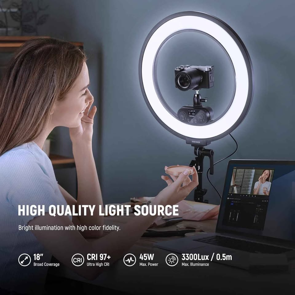 NEEWER 18" Edge Lit Ring Light w/ Tripod (RL45B) - photo 5