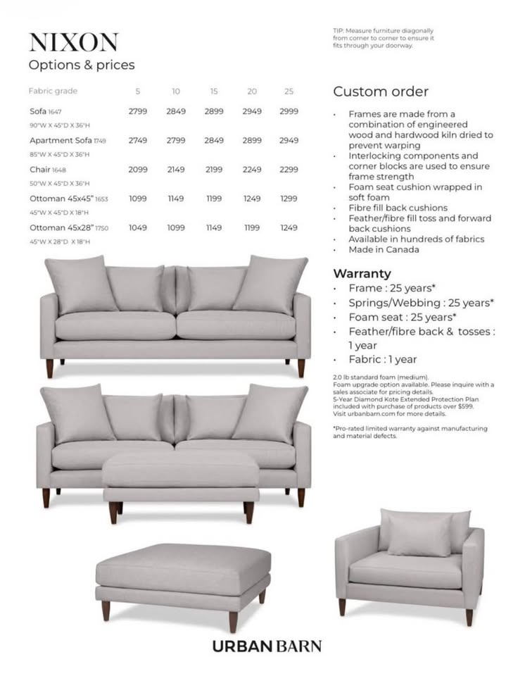 Urban Barn Nixon Deep Seat Sofa (Warranty Included) - photo 3