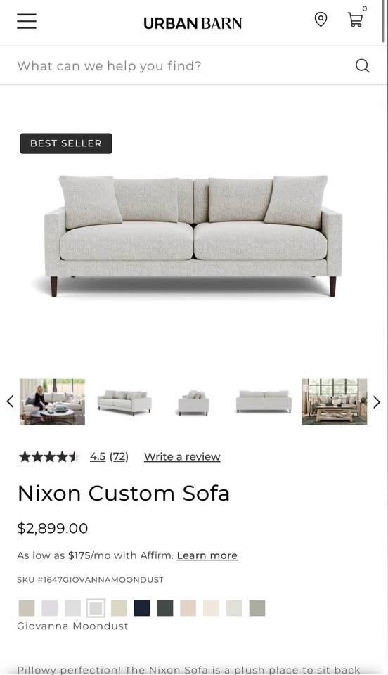 Urban Barn Nixon Deep Seat Sofa (Warranty Included) - photo 4