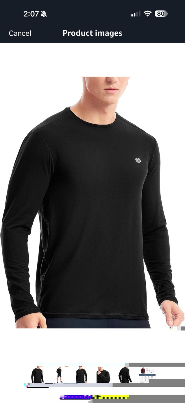 Mens Athletic Shirts Long Sleeve Undershirt Lightweight Thermal - photo 2