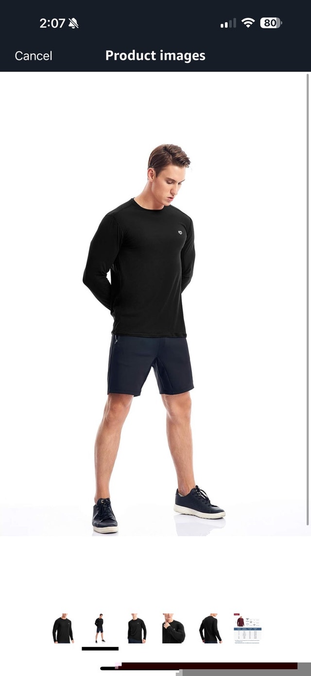 Mens Athletic Shirts Long Sleeve Undershirt Lightweight Thermal - photo 3