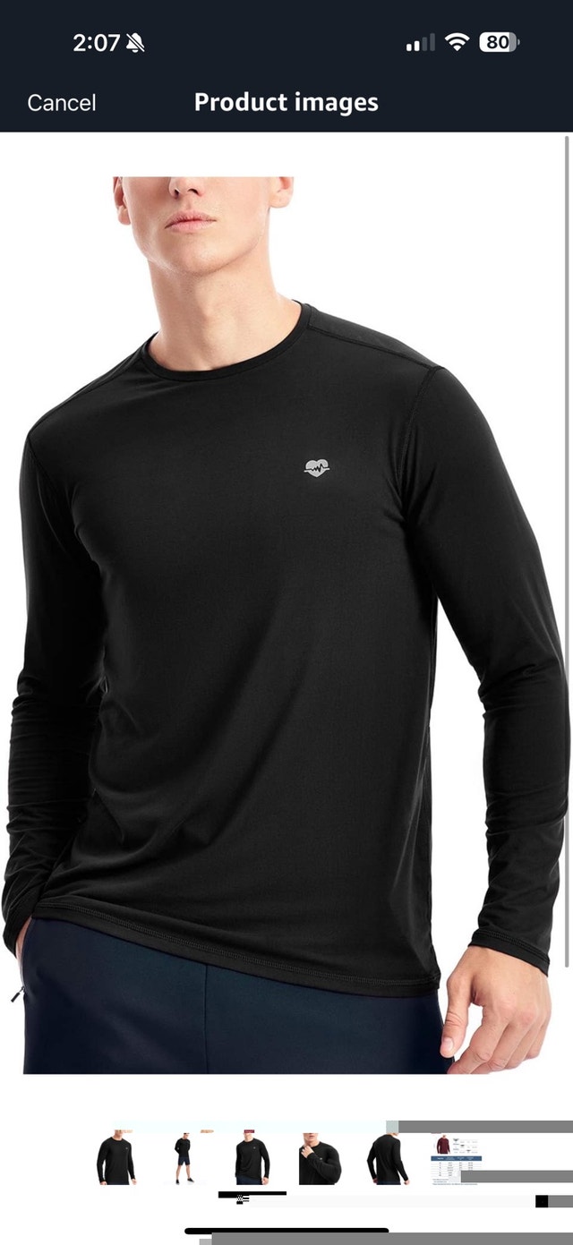 Mens Athletic Shirts Long Sleeve Undershirt Lightweight Thermal - photo 4
