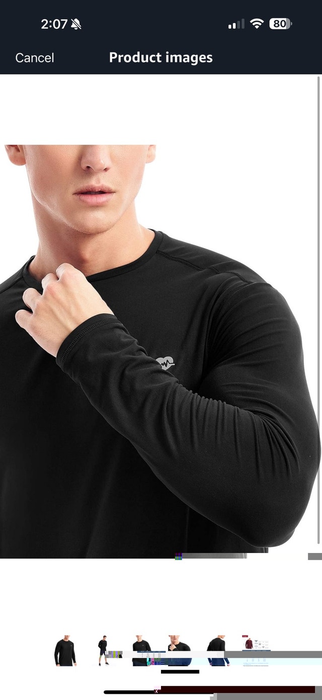 Mens Athletic Shirts Long Sleeve Undershirt Lightweight Thermal - photo 5