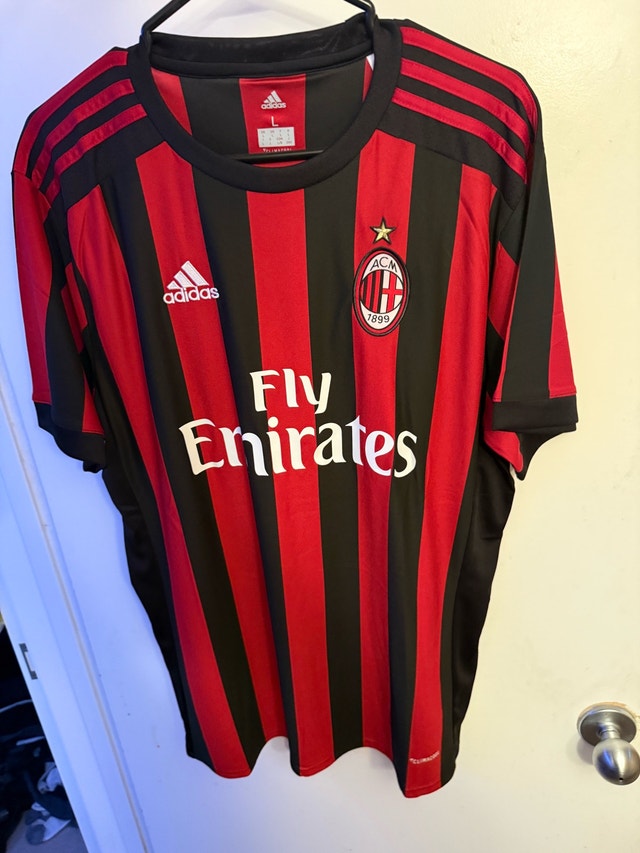 AC Milan Home Soccer Jersey - Size Large