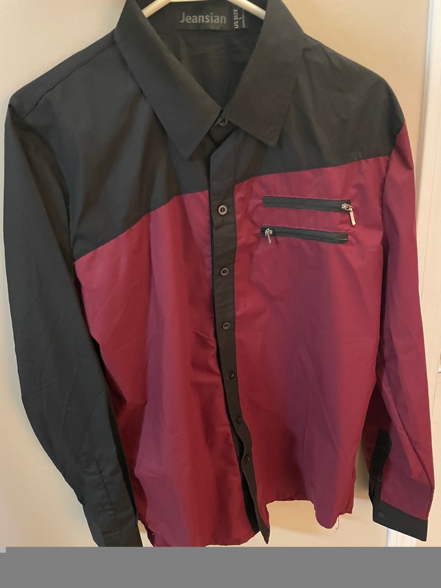 Red and black Men's buttoned shirt for sale, excellent condition - photo 3