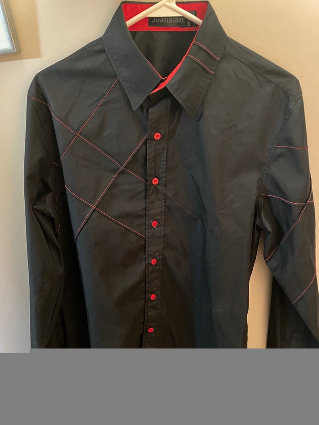 Men's Black and Red Buttoned Shirt - photo 2