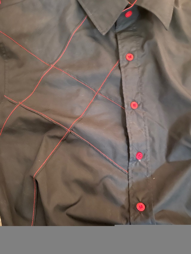 Men's Black and Red Buttoned Shirt - photo 5