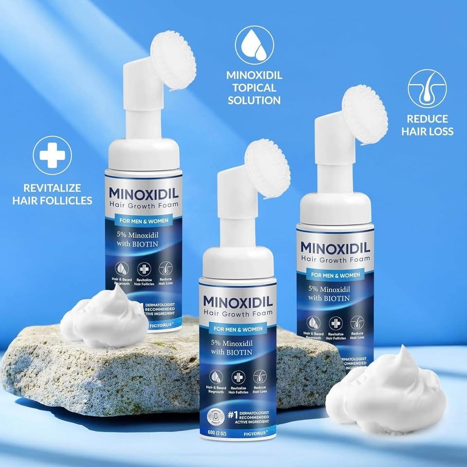 FIGTORUS Minoxidil Hair Growth Foam 5% Biotin 3 Bottles - photo 3