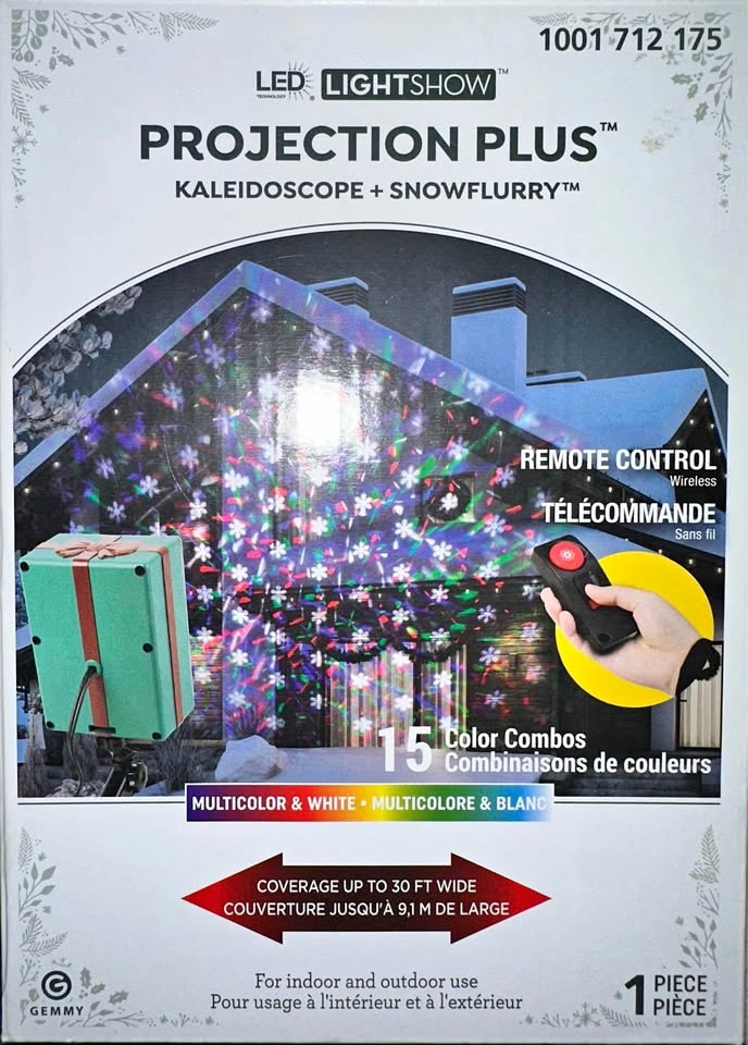 BNIB Holiday Projection Plus Kaleidoscope + SnowFlurry w/ Remote