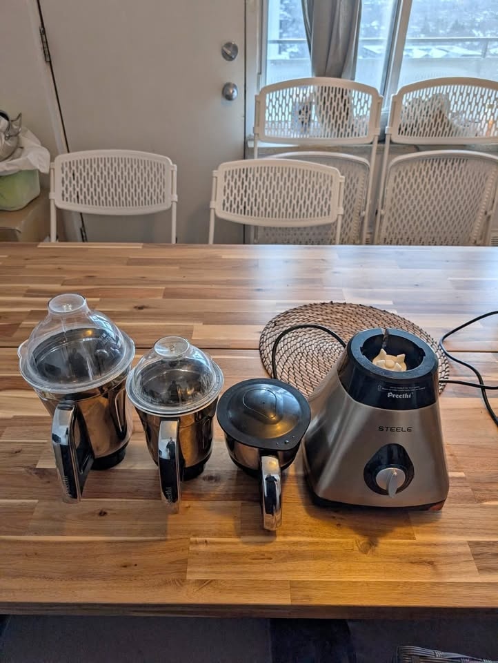 Preethi Steele 3-Jar Mixer Grinder 110V — Moving Sale