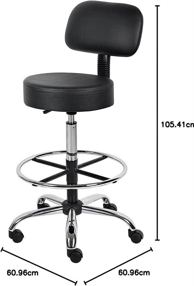 Nicer Furniture Medical Drafting Stool, Black