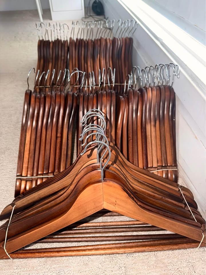 70 Solid Wood Clothes Hangers – Closet Bundle - photo 2