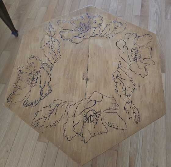 Small Keyhole Hexagonal Table - photo 2