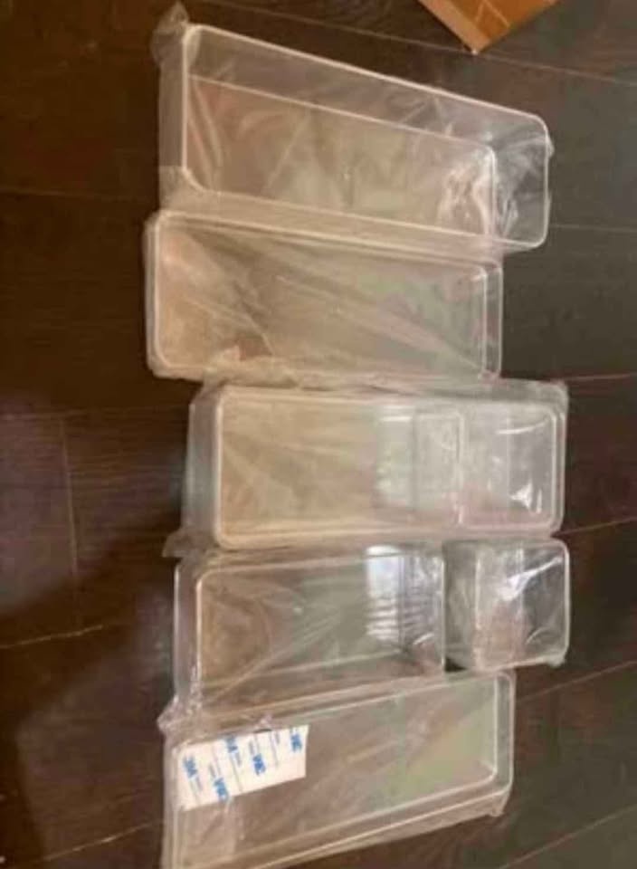 Brand New 8pc Clear Acrylic Makeup & Bathroom Organizer Set - photo 3