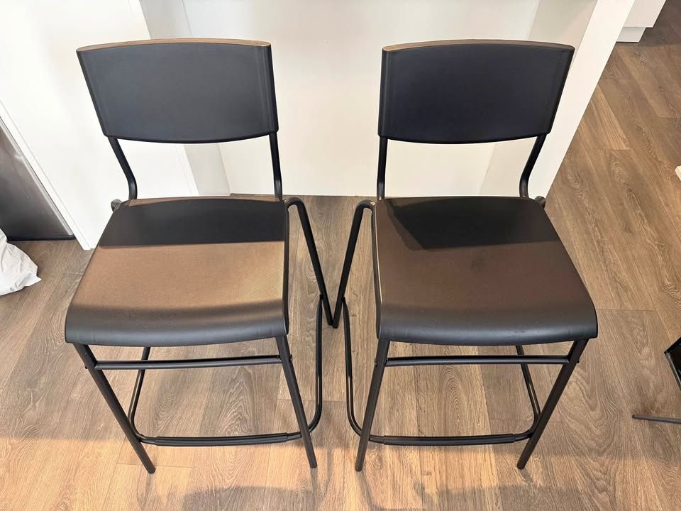Black Bar Stools - Set of 2 or Single