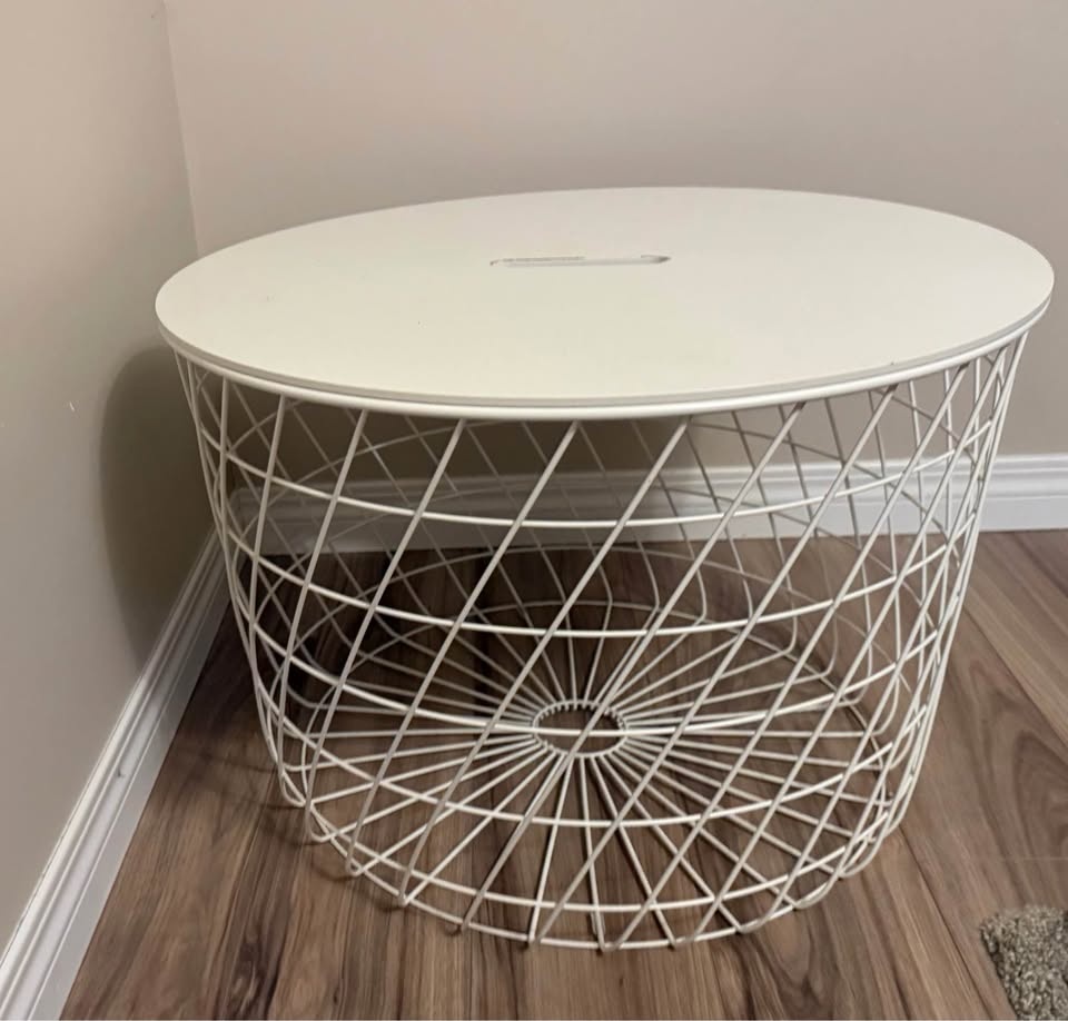 White Ikea Coffee/Storage Table - photo 3