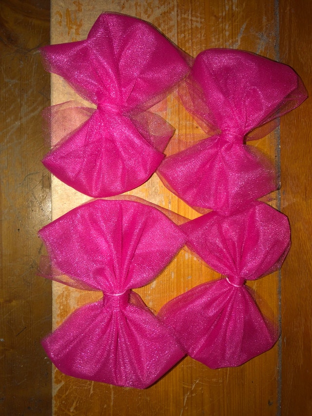 Handmade Tulle Bows - Hot Pink (6 inch)