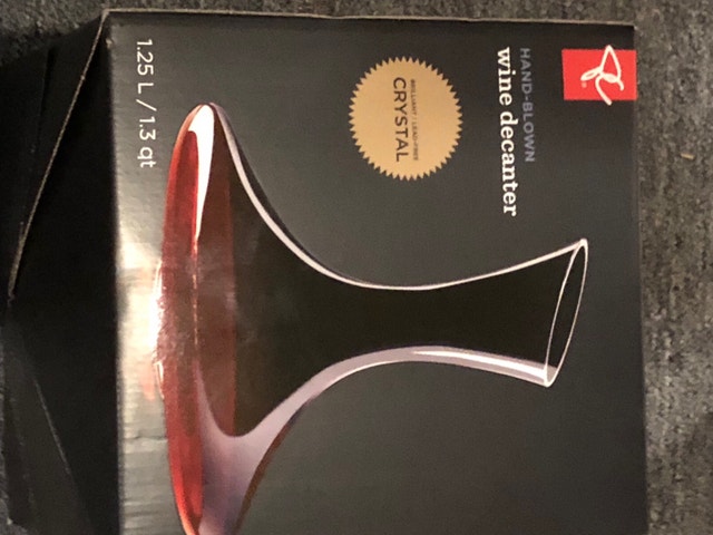 New Hand-Blown Crystal Wine Decanter - 1.25L