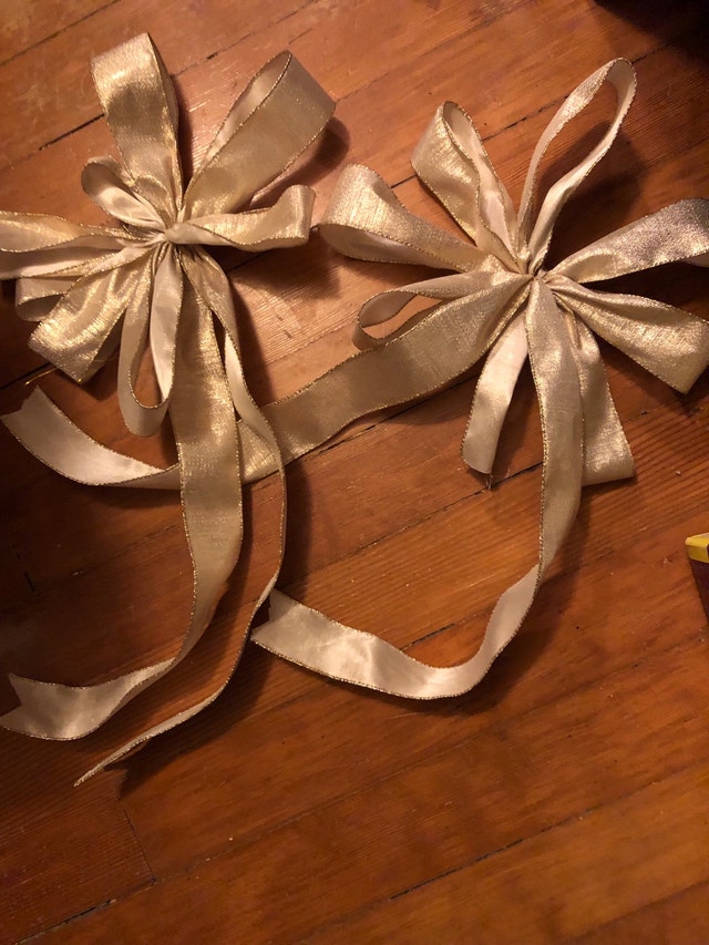 Handmade gold bows