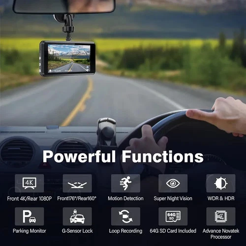 Miden S7 4K Dash Cam Front/Rear + 64GB SD Card - photo 2