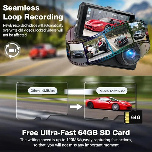 Miden S7 4K Dash Cam Front/Rear + 64GB SD Card - photo 4