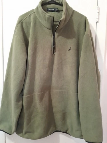 Nautica Dark Green Polar Fleece 1/4 Zip Pullover