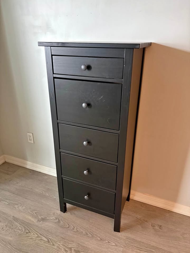 IKEA Hemnes 5-Drawer Chest Black-Brown