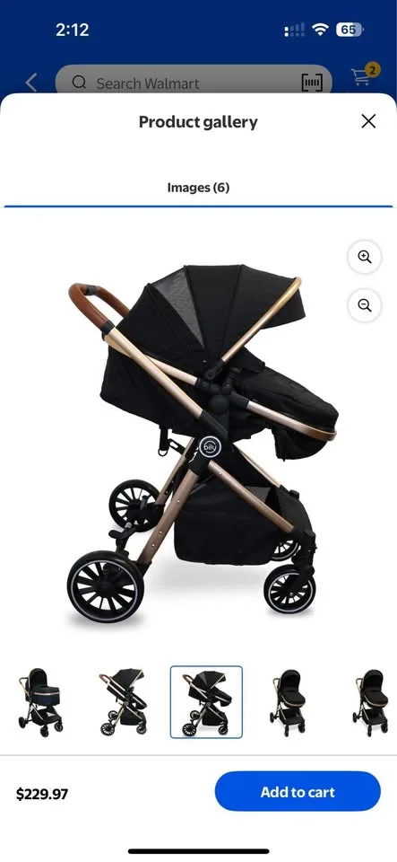 Bily Convertible Stroller - Black & Gold image indicator(3)