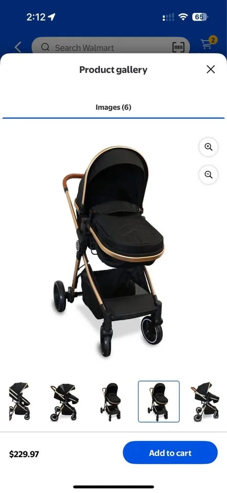 Bily Convertible Stroller - Black & Gold image indicator(5)