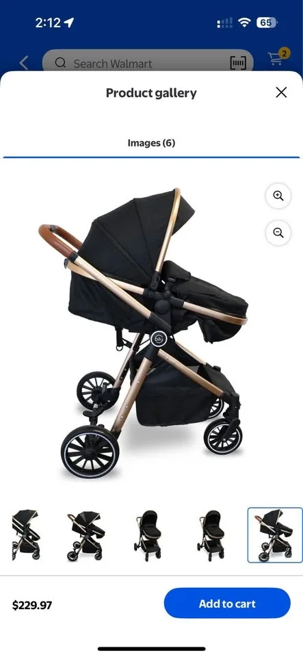 Bily Convertible Stroller - Black & Gold image indicator(7)