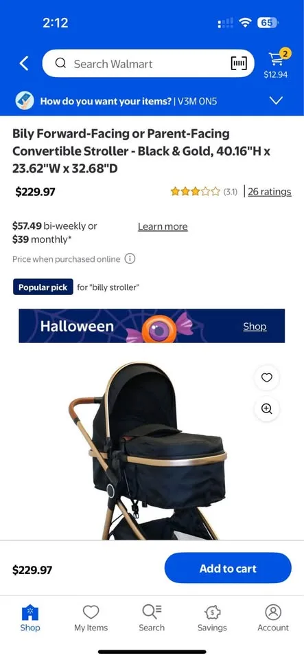 Bily Convertible Stroller - Black & Gold image indicator(9)