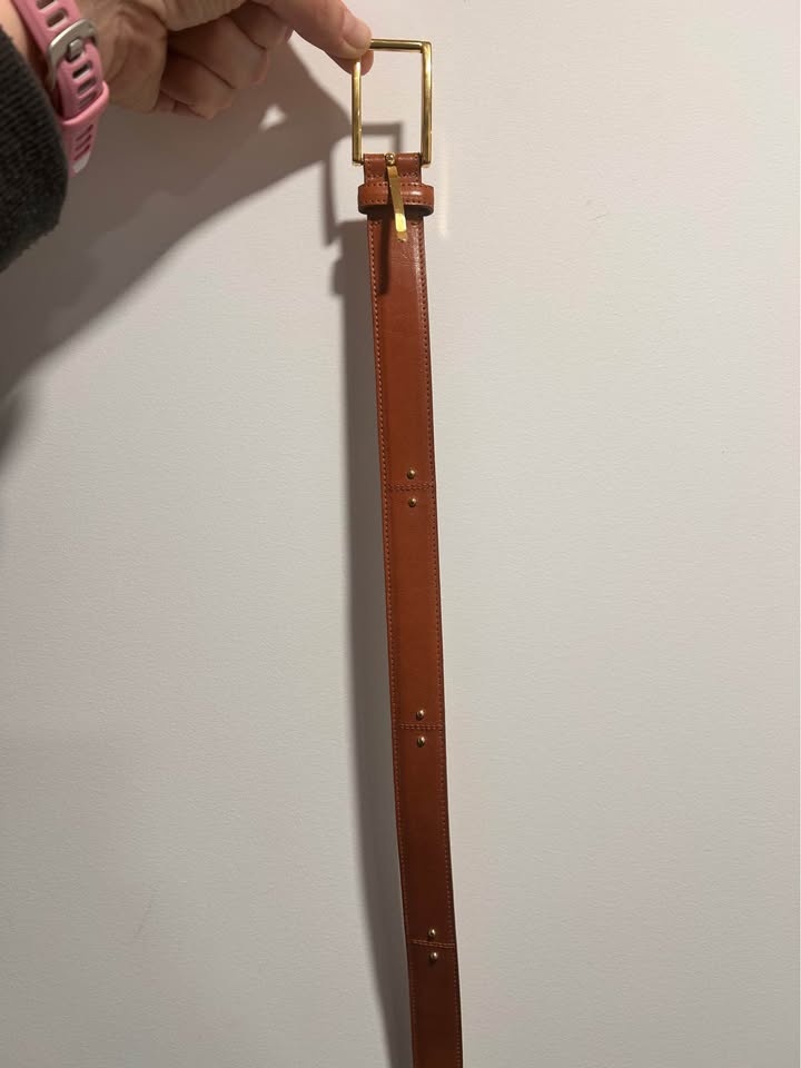 Saks Fifth Avenue Leather Belt with Gold Rivets - photo 2