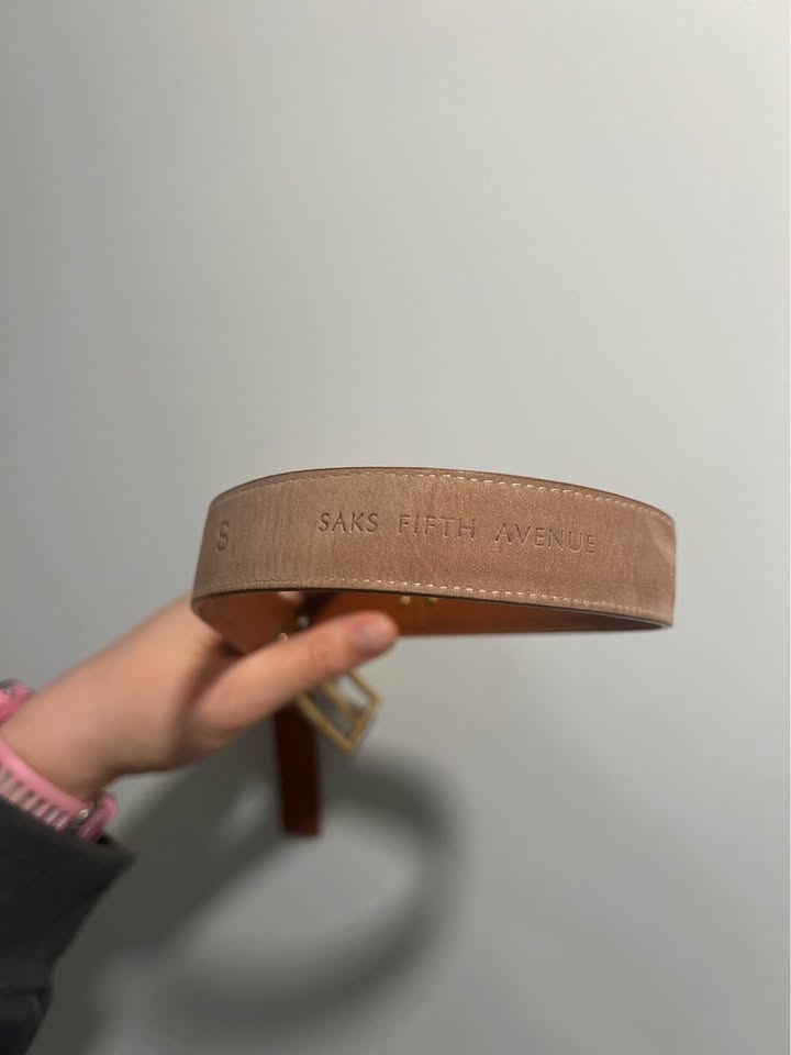 Saks Fifth Avenue Leather Belt with Gold Rivets - photo 3